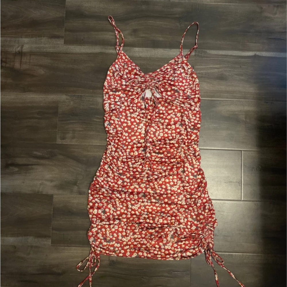 Floral Red Mini Dress